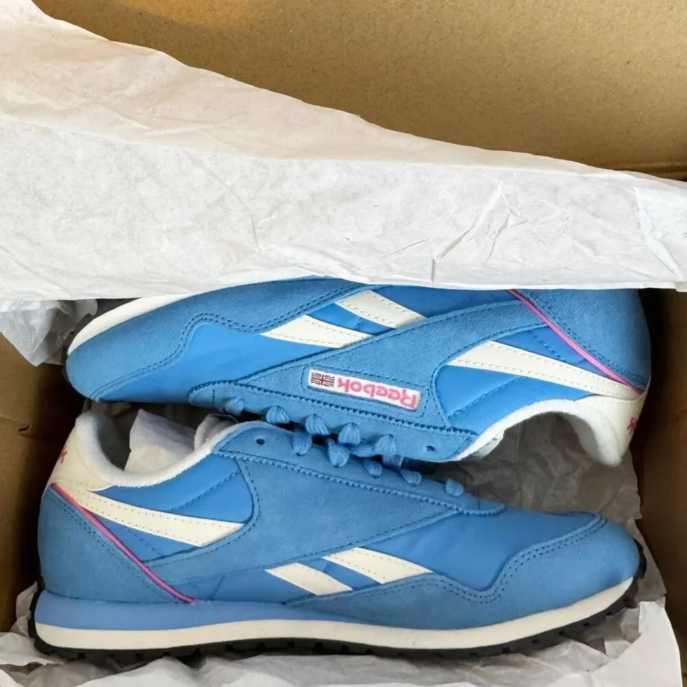 Reebok Classic Sz 10 AZ Retro Running Sneakers Blue Women’s Vintage 70s Style Ne